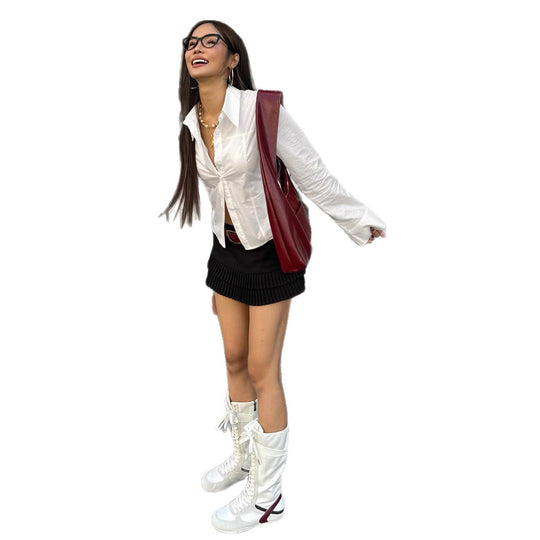 Damen Shirtjacke im urbanen Stil mit modischen Reißverschluss und praktischen Taschen R&B