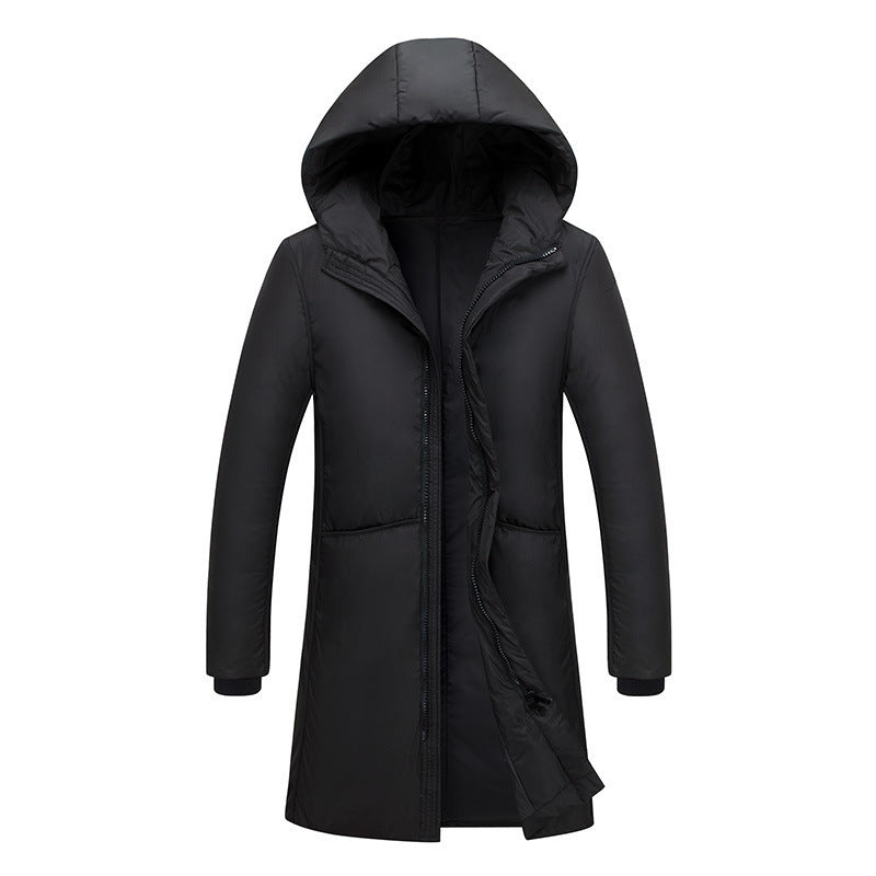 Damen lange Steppjacke mit großzügiger Kapuze und praktischen Taschen R&B