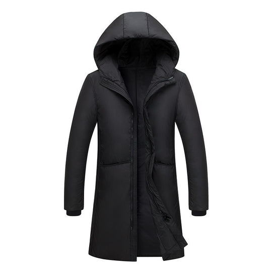 Damen lange Steppjacke mit großzügiger Kapuze und praktischen Taschen R&B