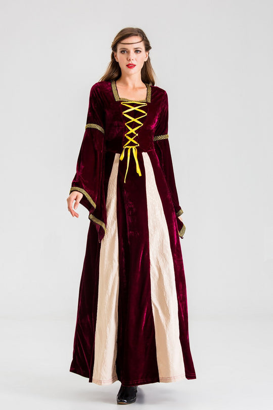 Damen historisches Märchenkleid mit langen Armen und dekorativer Schnürung R&B