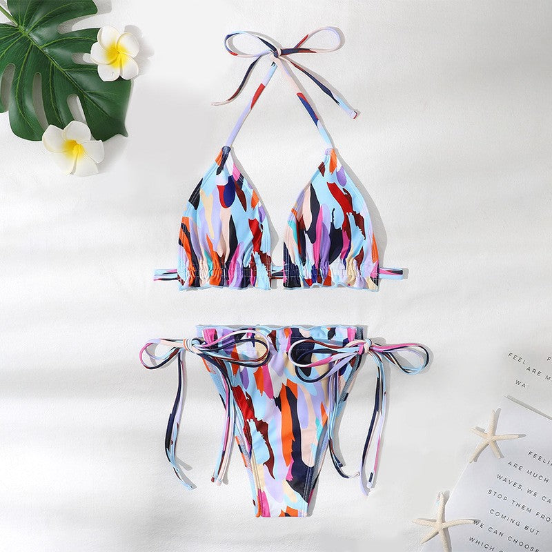 Damen bunter Triangel-Bikini R&B