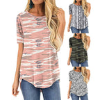 Damen T-Shirt mit modernem Leopardenmuster und lässigem Schnitt R&B