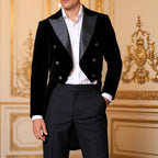 Herren eleganter Samtblazer mit modernem Schnitt und glänzenden Details
