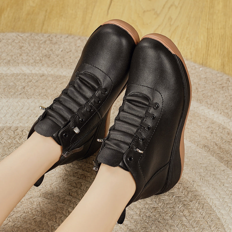 Damen Komfortable High-Top Sneakers mit elastischer Schnürung und dämpfender Sohle R&B