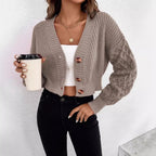 Damen Strickjacke mit Kabelmuster und formschönem Design R&B