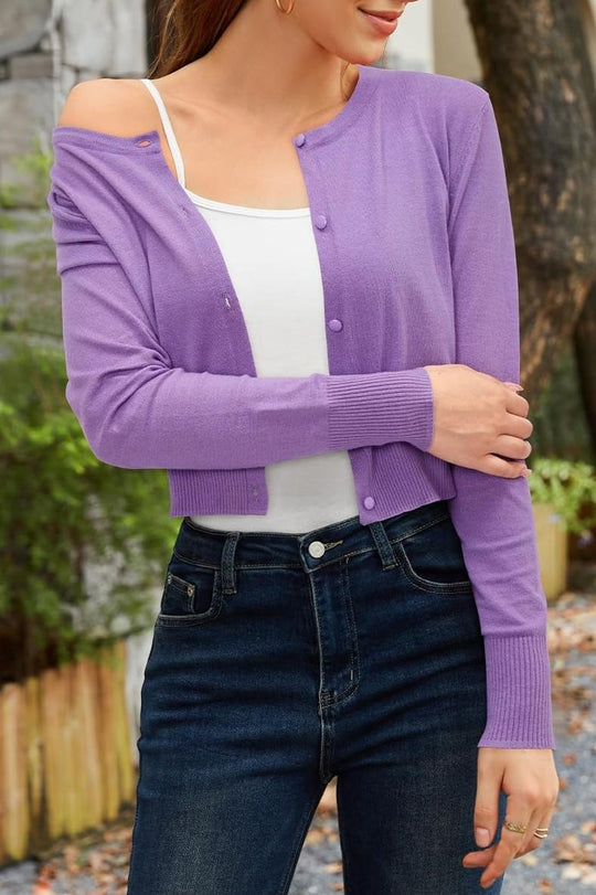 Damen lässige Strickjacke mit schmalem Schnitt R&B