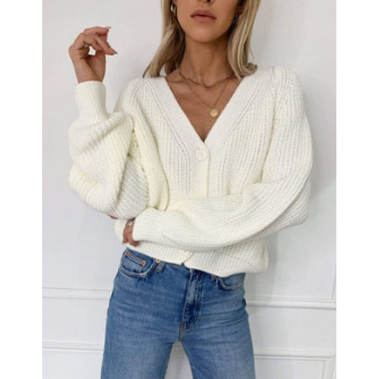 Damen Gestrickte Knopf-Cardigan R&B