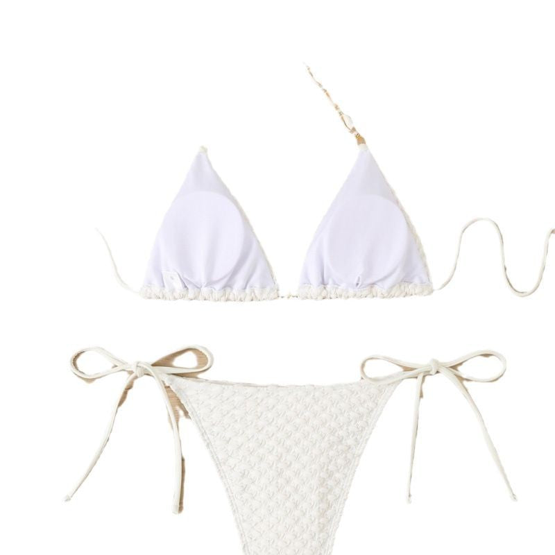 Damen Triangel-Bikini mit strukturierten Details und verspielter Verzierungen R&B