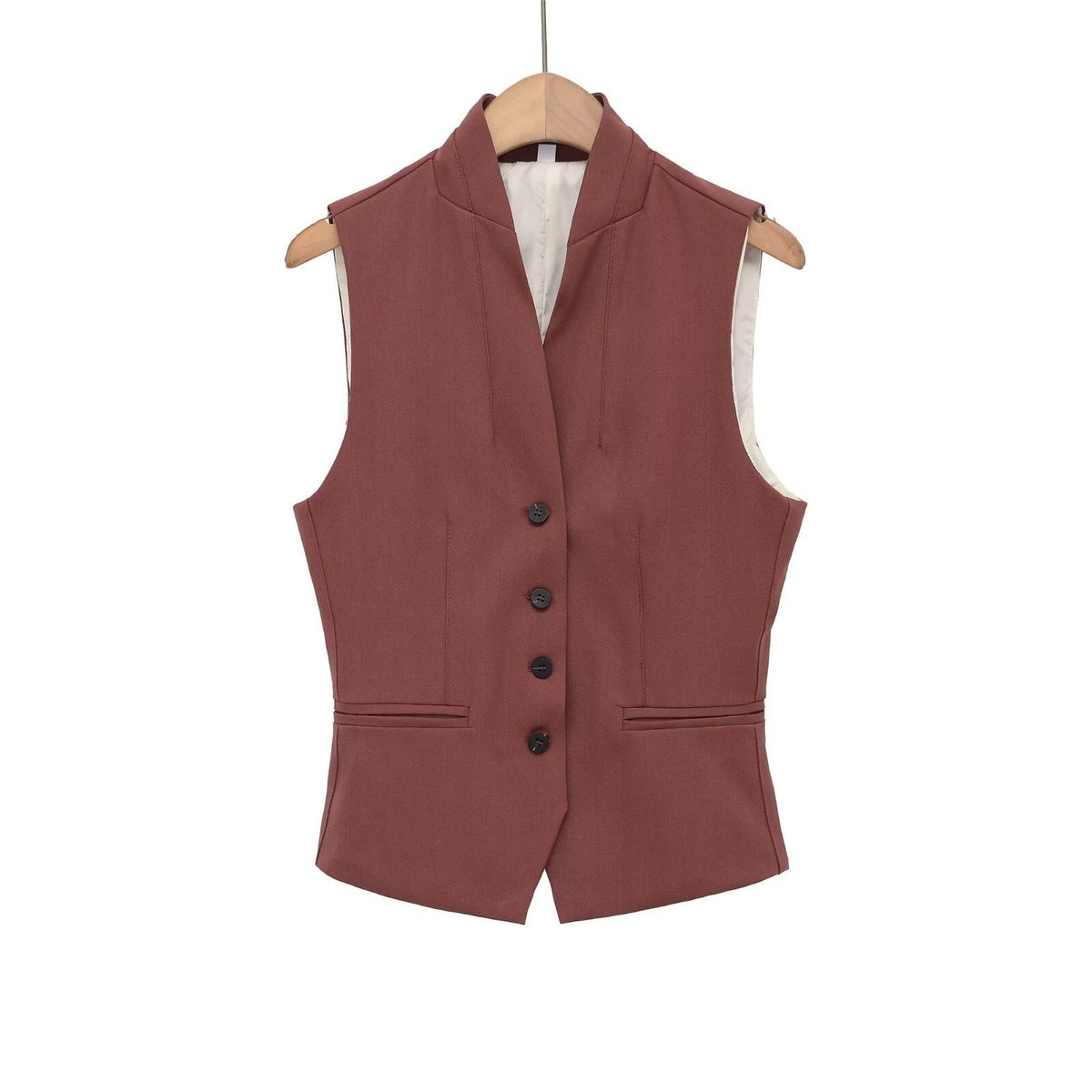 Damen elegante Weste mit schmalem Kragen R&B