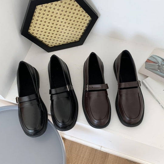 Damen elegante Mokassins mit modischem Schnallenakzent R&B
