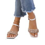 Damen Glamouröse Strandsandalen mit funkelnden Strass-Akzenten und komfortabler Sohle R&B