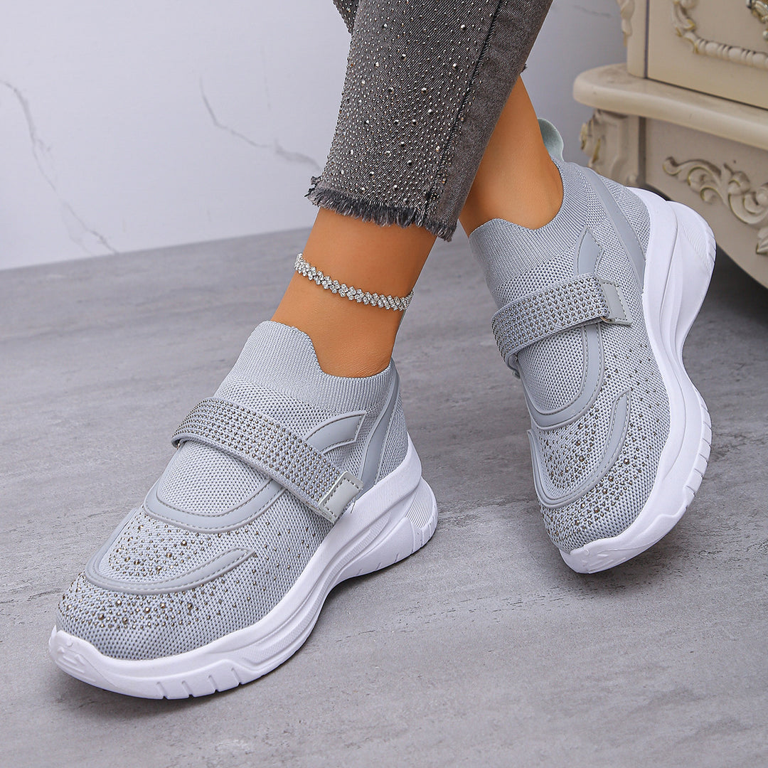 Damen Sportliche Sneakers mit Glitzer-Applikationen R&B