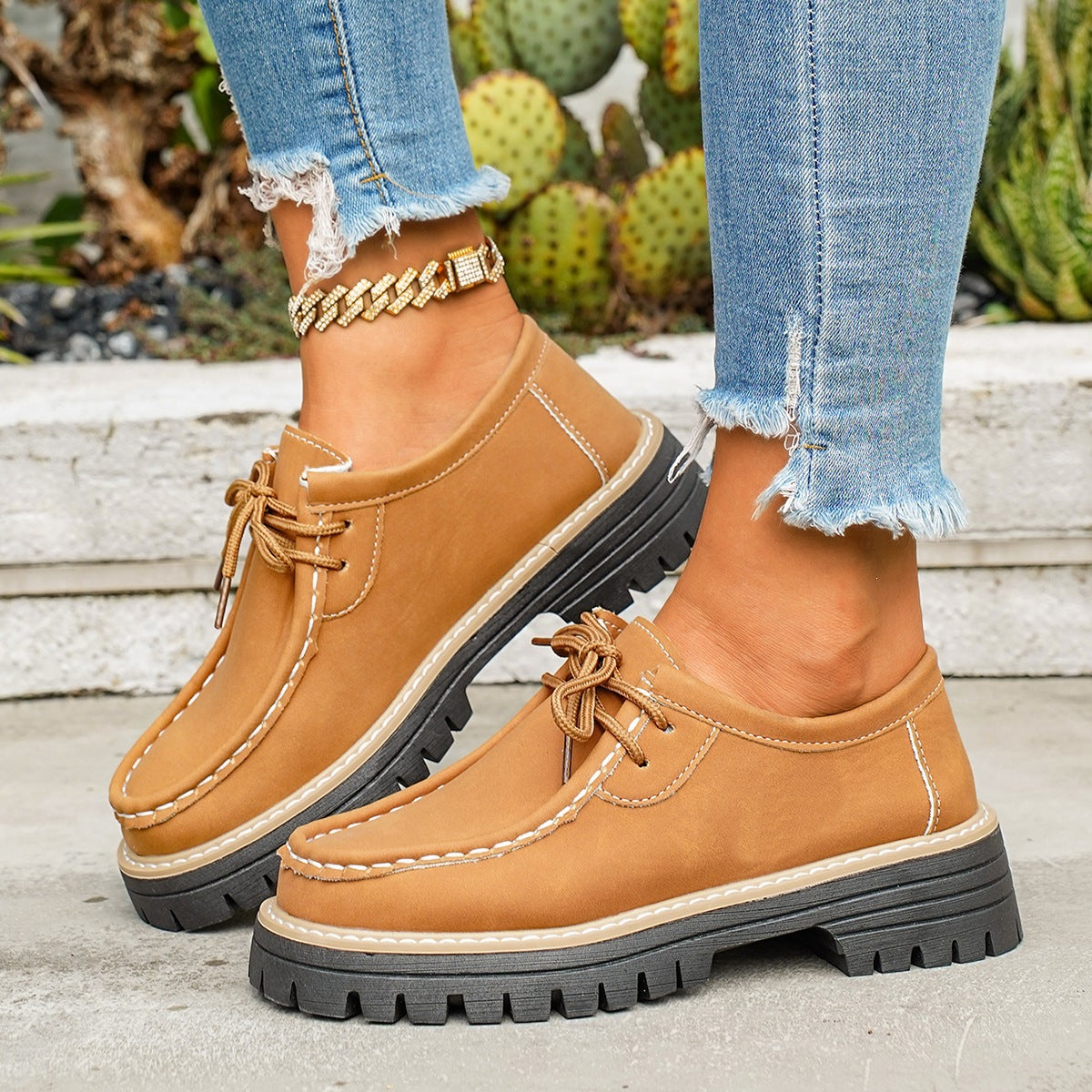 Damen Robuste Comfort-Schnürschuhe R&B