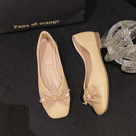 Damen elegante Ballerinas mit perlmuttfarbenem Akzent R&B