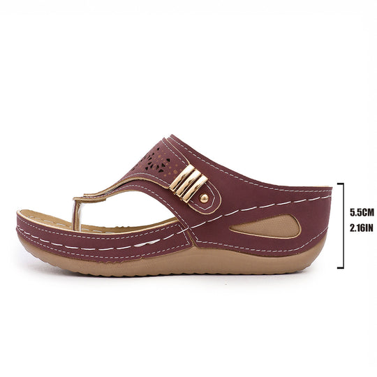 Damen Komfortable Zehentrenner-Sandalen mit modischem Verzierungsdetail R&B