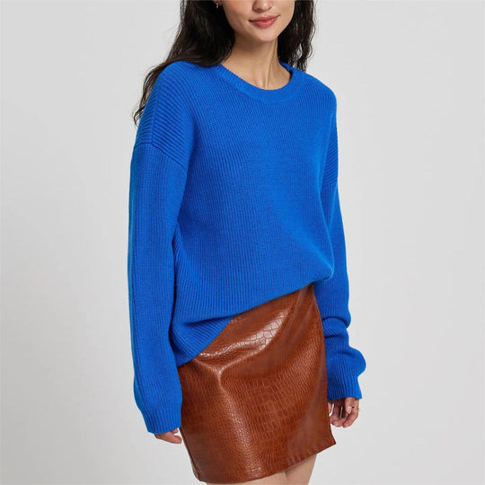 Damen Großer, weicher Strickpullover mit überschnittenen Schultern R&B