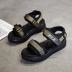 Damen Sportliche Plattformsandalen mit verstellbaren Riemen und rutschfester Sohle EB