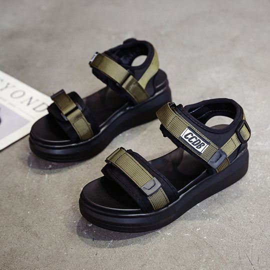 Damen Sportliche Plattformsandalen mit verstellbaren Riemen und rutschfester Sohle R&B