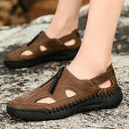 Damen Atmungsaktive Ledersandalen mit rutschfester Sohle und verstellbaren Riemen R&B