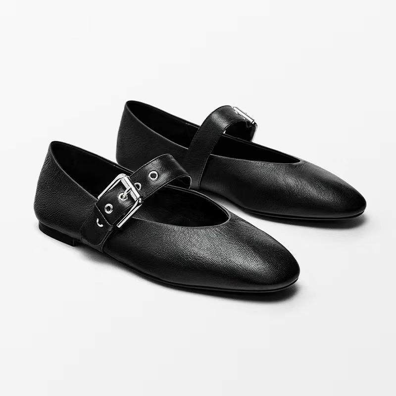 Damen elegante Mokassins mit modischer Schnallenverzierung