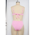 Damen Push-Up-Bikini mit Raffung und eleganten Trägern R&B