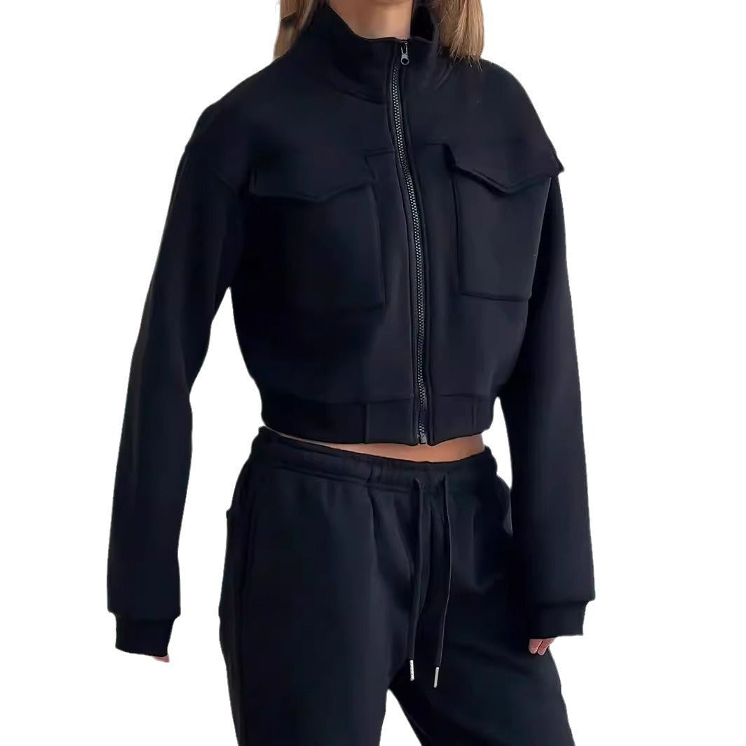 Damen moderner Zip-Hoodie und weite Sporthose R&B