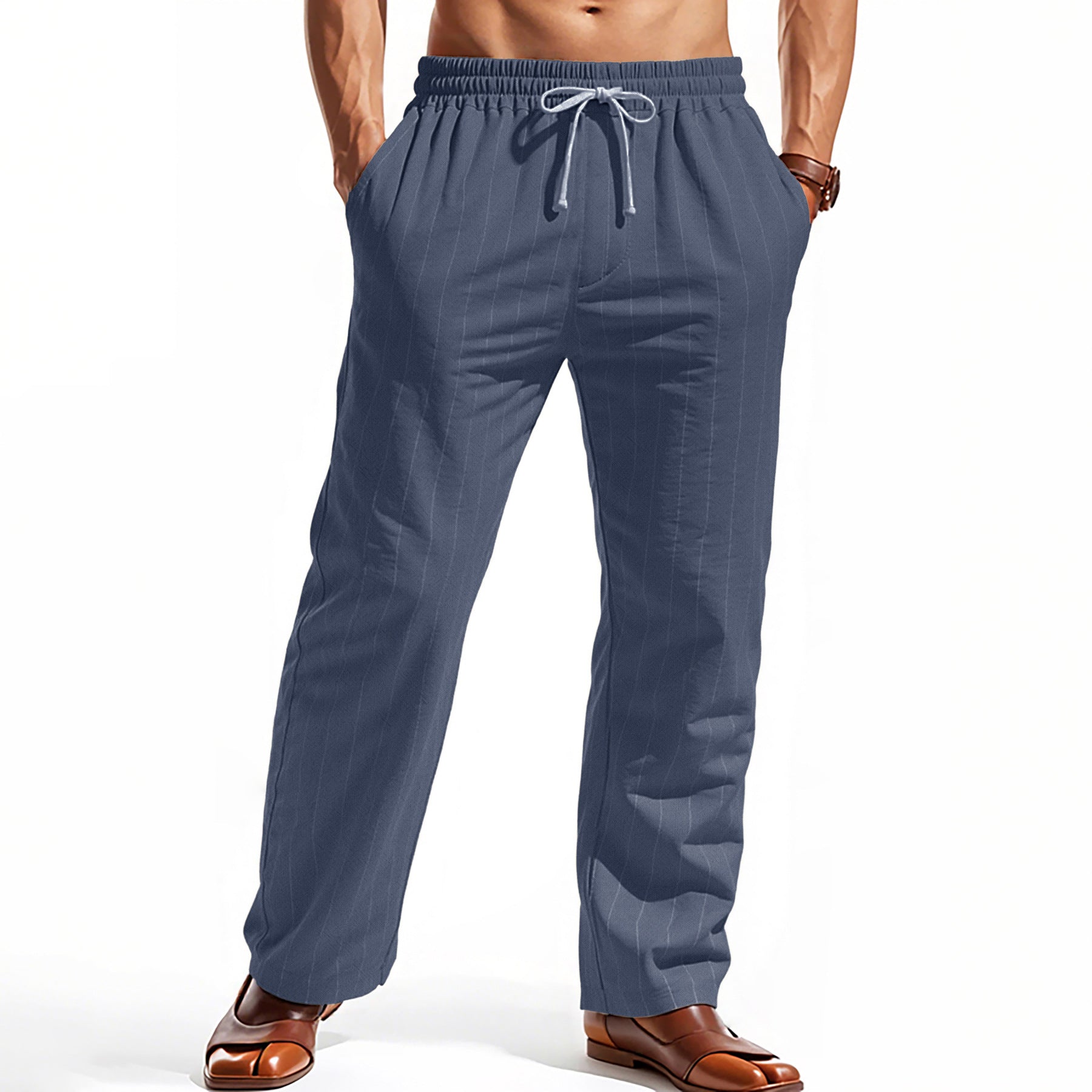 Herren komfortable Freizeithose mit gestreiftem Design R&B