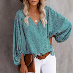 Damen Bluse mit weiten Ärmeln und floralem Muster R&B
