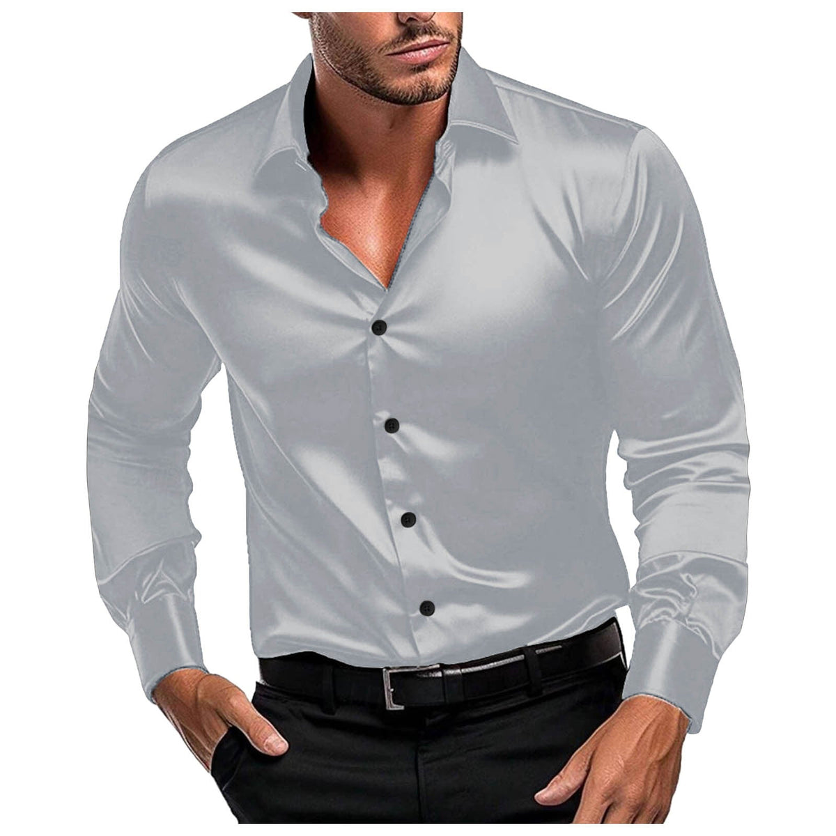 Herren Elegantes Langarmhemd aus feinem Stoff R&B