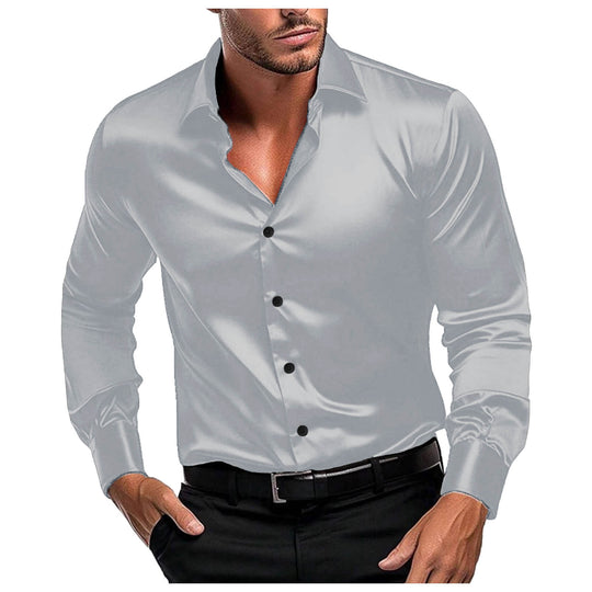 Herren Elegantes Langarmhemd aus feinem Stoff R&B