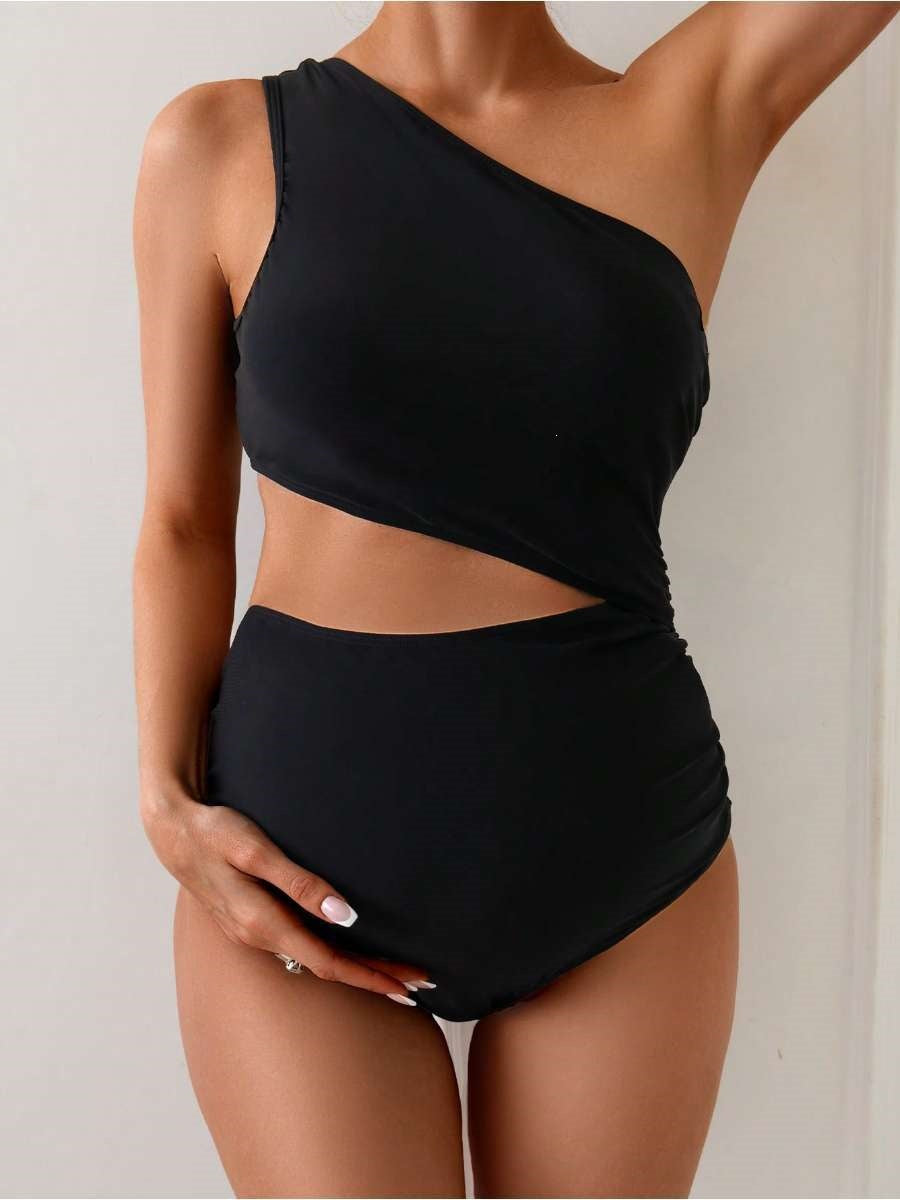 Damen Einseitiger Badeanzug mit kreativen Cut-Outs R&B