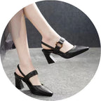 Damen Slingback-Pumps mit elegantem spitzen Design und komfortablem Blockabsatz