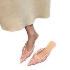 Damen Elegante Slipper mit floralem Stickdesign EB