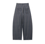 Damen weite High-Waist-Hose mit stilvollem Streifenmuster R&B