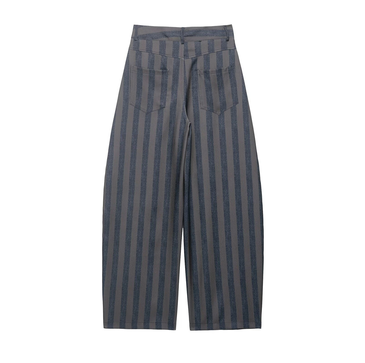 Damen weite High-Waist-Hose mit stilvollem Streifenmuster R&B