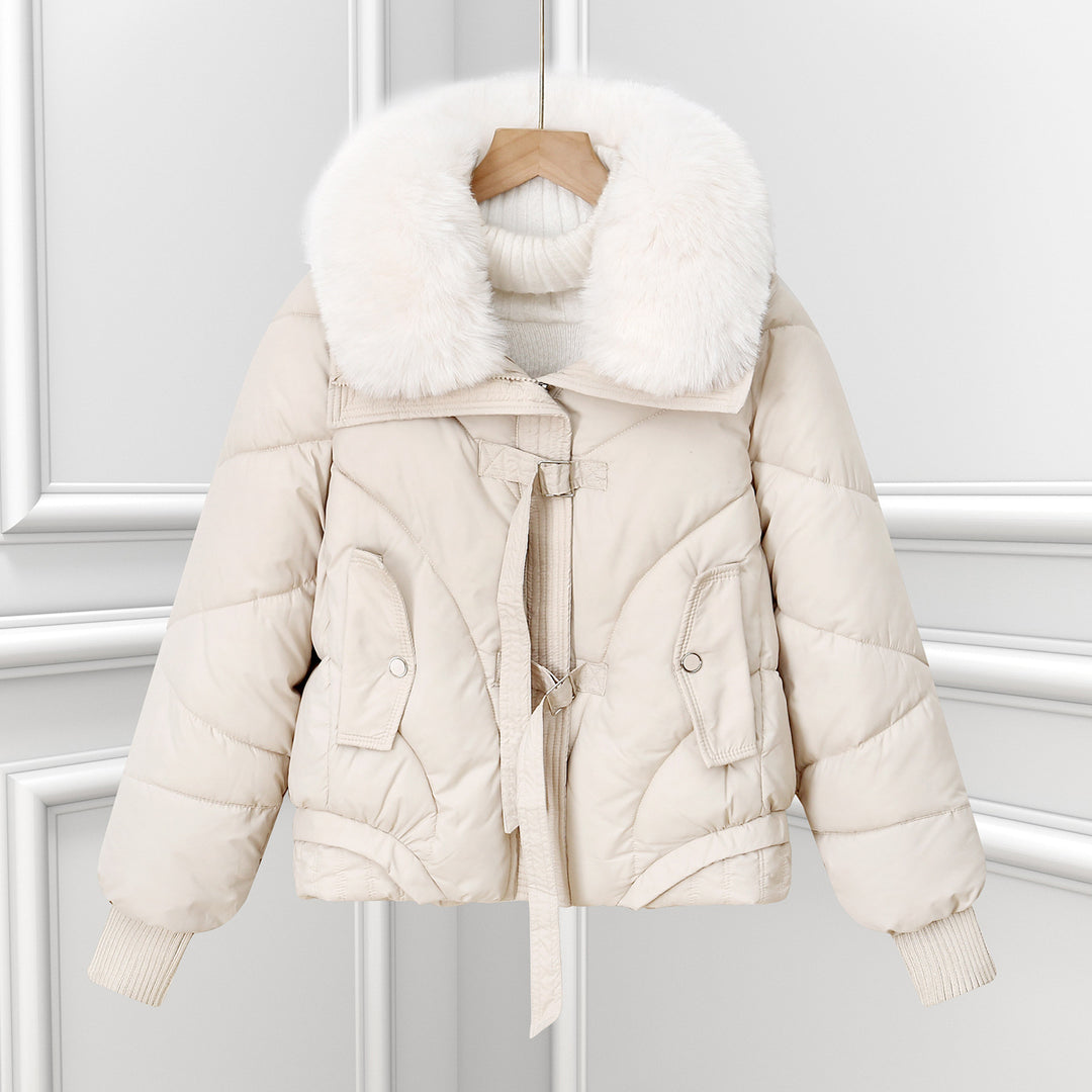 Damen Wattierte Winterjacke mit luxuriösem Kunstfellkragen und praktischen Taschen R&B