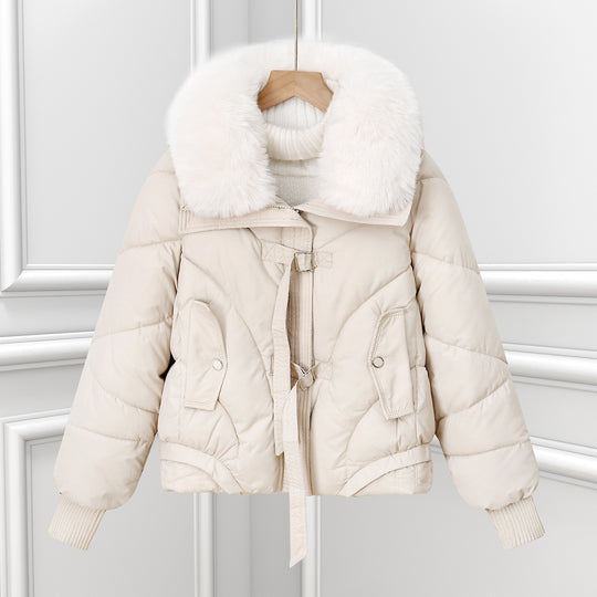 Damen Wattierte Winterjacke mit luxuriösem Kunstfellkragen und praktischen Taschen R&B