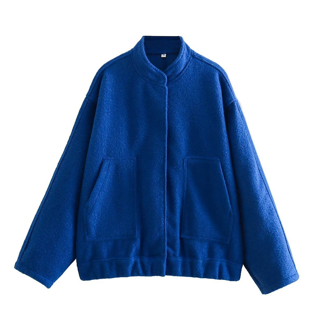Damen Oversized Wolljacke im schlichten Design R&B