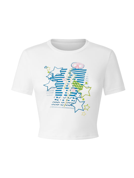 Damen T-Shirt mit lebhaftem Grafiken und einzigartigem Design R&B