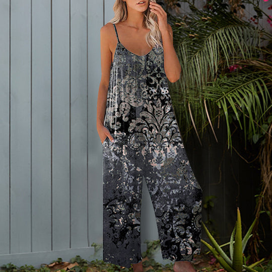 Damen Sommerlicher Overall mit floralem Design und praktischen Taschen R&B