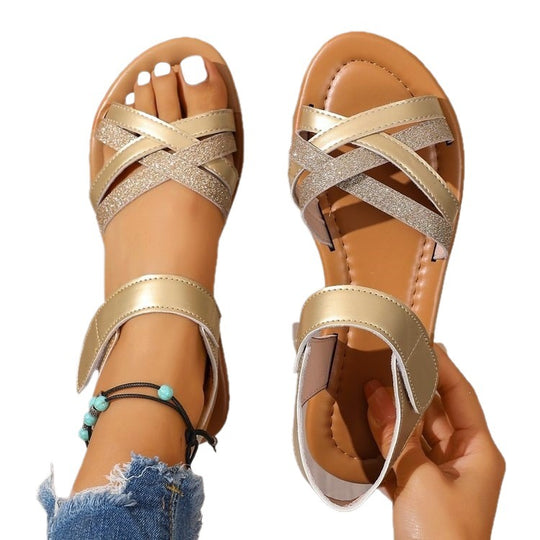 Damen Komfortable und stilechte Riemchen-Sandalen mit verstellbaren Riemen R&B