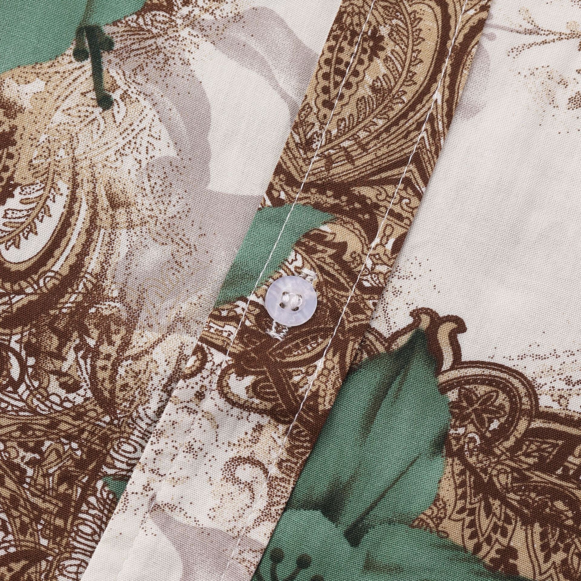 Herren Kurzarmhemd mit floralem Barockmuster