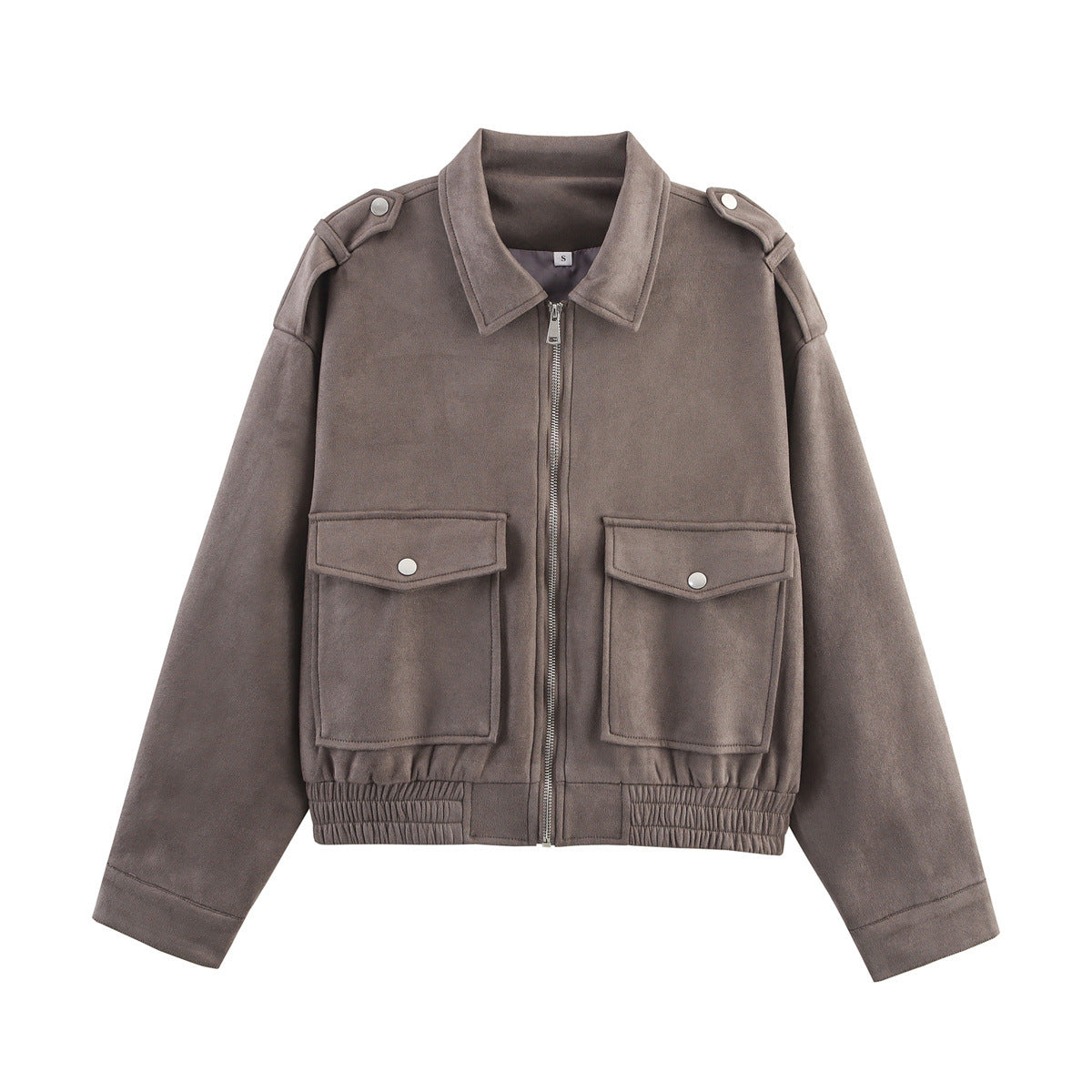 Damen trendige Oversized-Cordjacke mit praktischen Taschen und modischen Schulterdetails R&B
