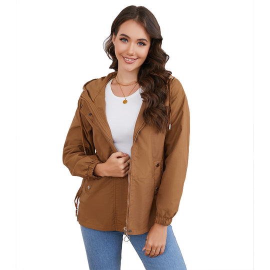 Damen leichte Windjacke mit verstellbarem Bund R&B