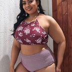 Damen Hochgeschnittener Bikini mit modischem Cropped-Oberteil R&B