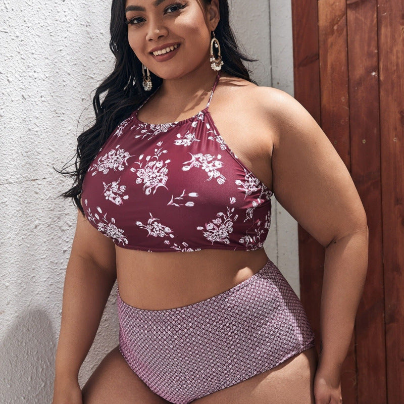 Damen Hochgeschnittener Bikini mit modischem Cropped-Oberteil R&B