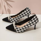 Damen Elegante High-Heel Pumps mit Perlenapplikationen R&B