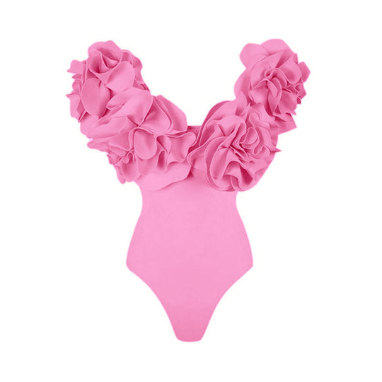 Damen Einteiler Schwimmanzug mit voluminösen Rüschen R&B
