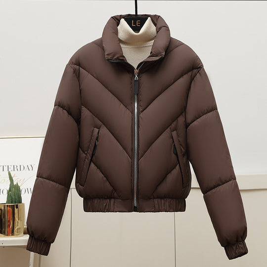 Damen Trendige und kuschelige Pufferjacke mit hohem Kragen und praktischen Eingrifftaschen R&B