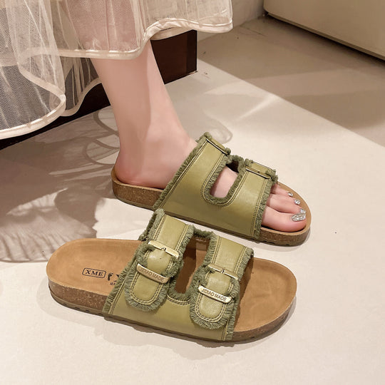 Damen Komfortable und stilvolle Clogs mit doppeltem Riemen und Verstellbarem Schnallenverschluss R&B